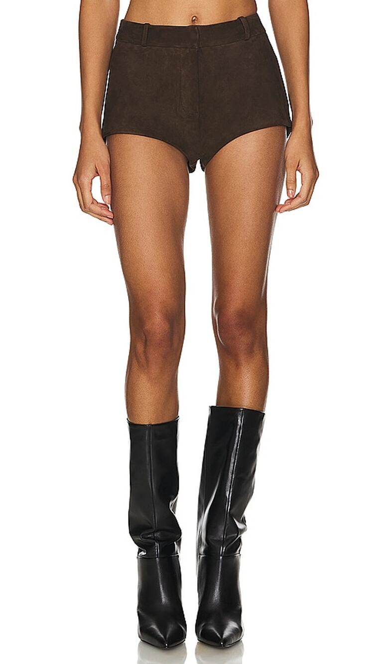 Lamarque Suede Chocolate Annaise Shorts Size M NWT